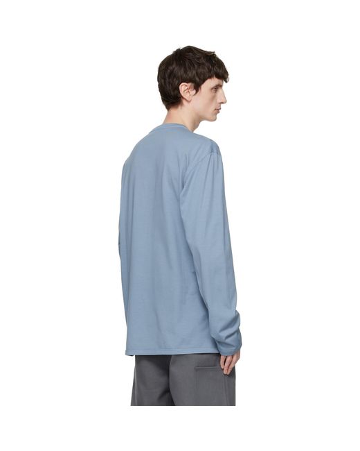Rier Blue Long Sleeve T-Shirt for men