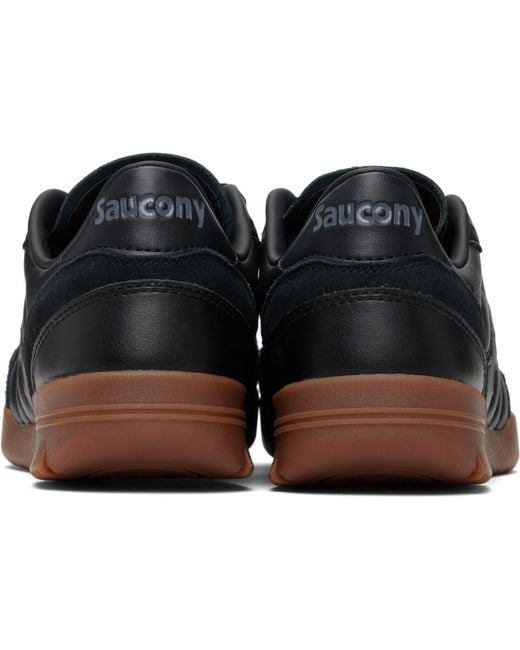 Saucony Black 586I Leather Sneakers for men