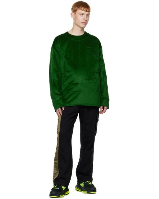 Feng Chen Wang Black Contrast Cargo Pants for men