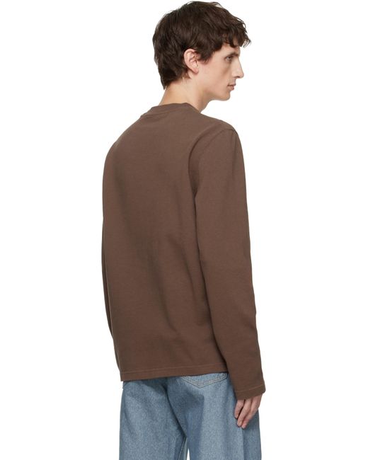 T-Shirt À Manches Longues Brun À Écusson En Gros-Grain Jacquemus pour homme en coloris Brown