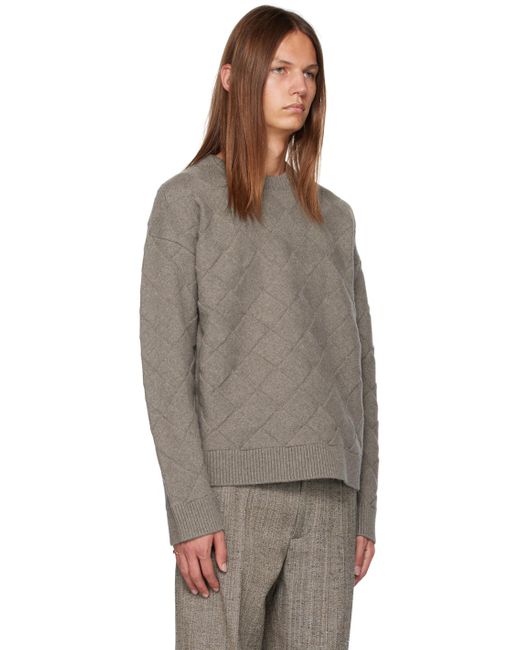 Bottega Veneta Brown Taupe Intreccio Sweater for men