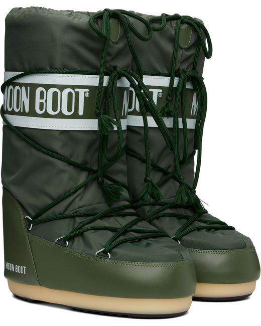 Moon Boot Icon Nylon Boots in Green for Men | Lyst UK