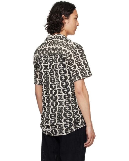Chemise Hypnotise Cuba Noir Et Blanc Cassé En Tricot À Mailles Ouvertes Oas pour homme en coloris Black