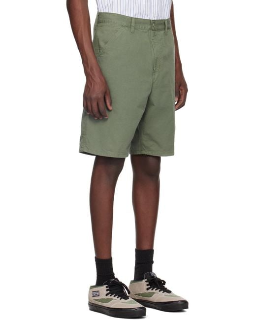 メンズ Carhartt カーキ Single Knee ショートパンツ Green