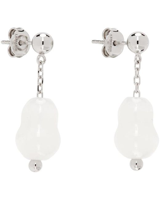 Lemaire White Carved Stones Earrings