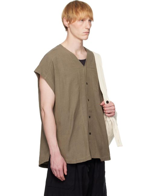 メンズ Jan Jan Van Essche トープ Wrinkled Cloth #104 シャツ Natural