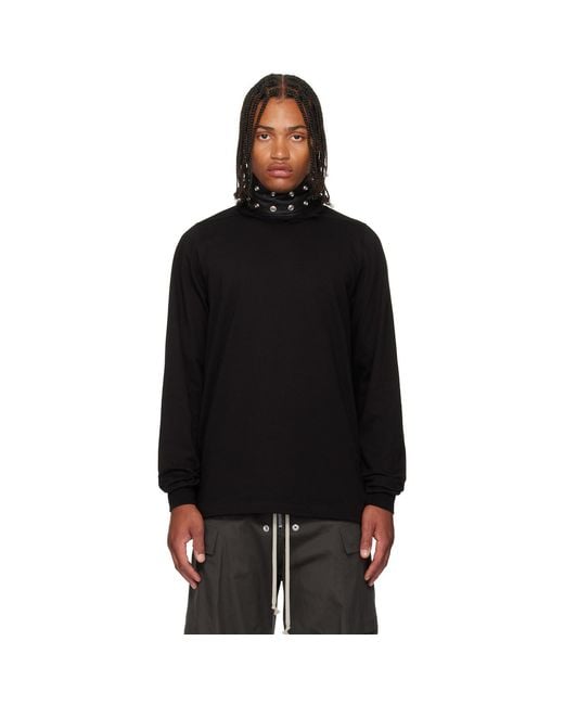Rick Owens Black Concordians Short Crewneck Ls T-Shirt for men