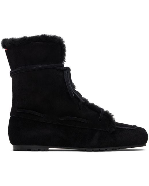 Aeyde Black Paul Shearling Ankle Boots