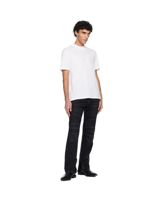Balmain White Monogram Sponge T-Shirt for men