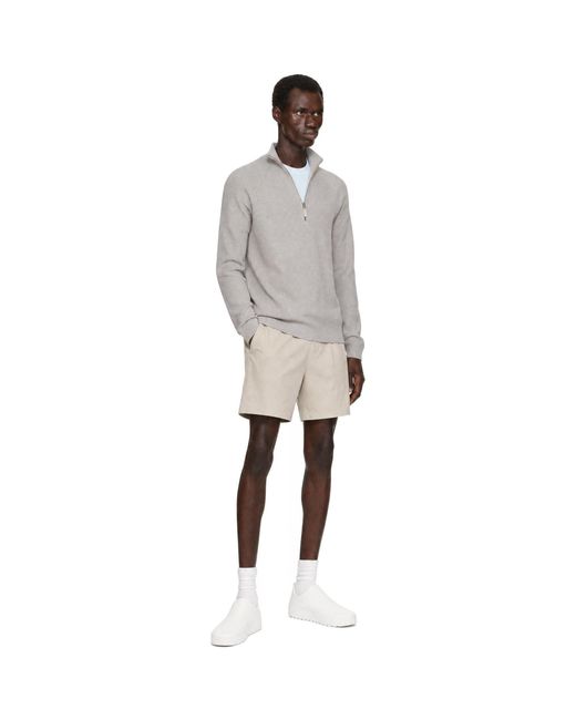 Veilance Gray Conic Wool Half Zip Sweater for men