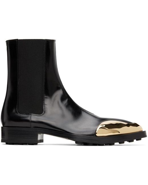 Jil Sander Black Metal Cap Chelsea Boots Lyst