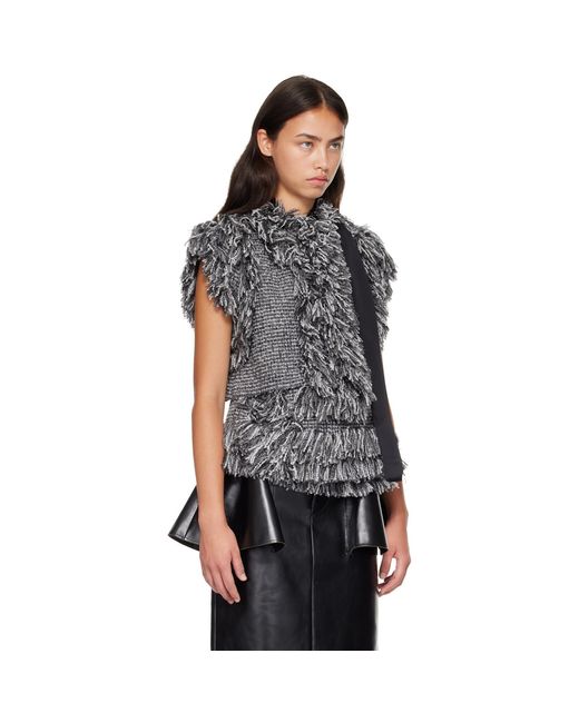 Sacai Black Tweed Vest
