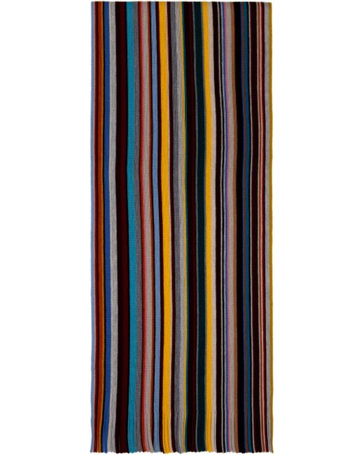 Paul Smith Blue Multicolor Signature Stripe Scarf for men