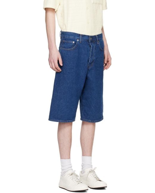 sunflower Blue Twist Denim Shorts for men