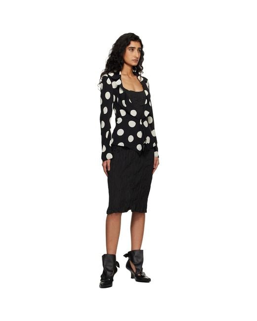 Junya Watanabe Black Off- Printed Georgette Blazer