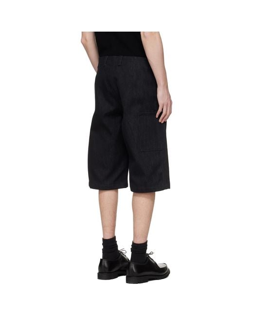 Rier Black Antique Gabardine Shorts for men