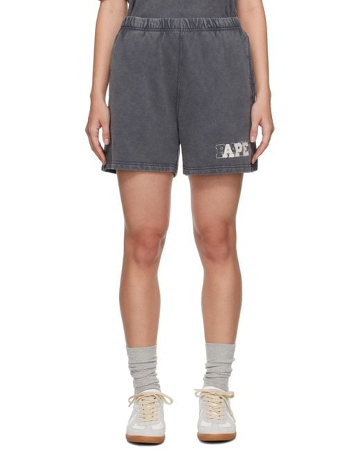 A Bathing Ape Black Pigment Dyed Sweat Shorts