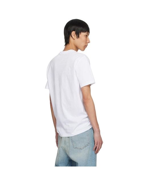 Moncler White Faded Logo Cotton T-Shirt for men