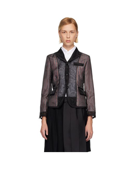 Thom Browne Black Organza Sport Blazer