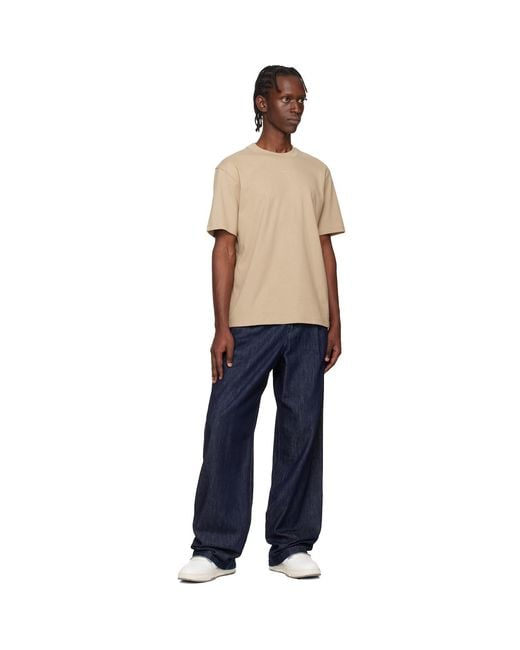 HUGO Blue Relaxed-Fit Logo-Print T-Shirt for men