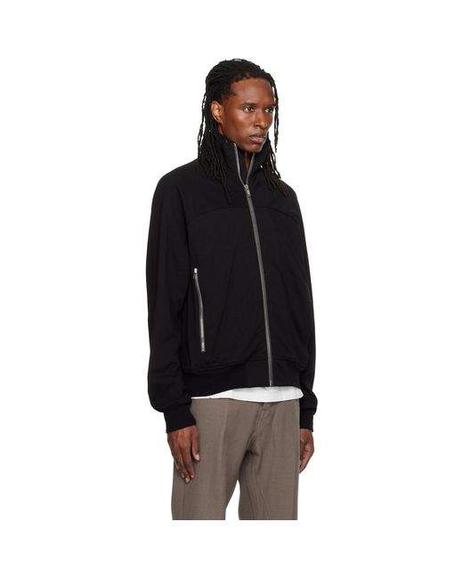 Rick Owens Black Tower Zipfront Jogger Track Jacket for men