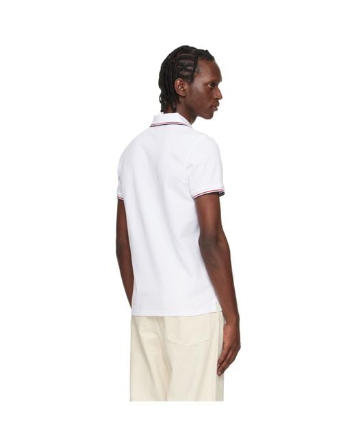 Moncler Multicolor Tricolor-Trimmed Cotton Piquet Polo for men