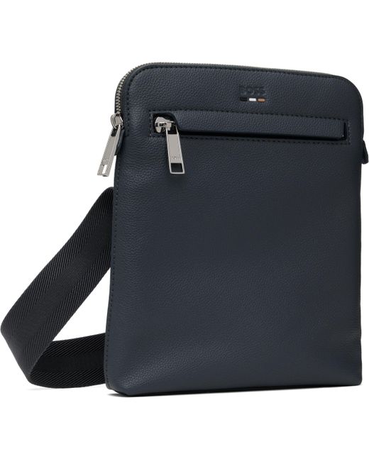 Sac Bleu Marine En Cuir Synthétique Grainé Boss pour homme en coloris Black
