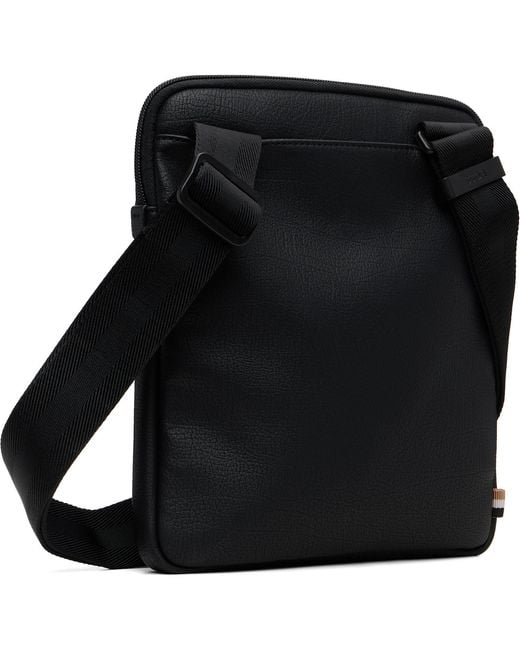Boss Black Grained Faux-Leather Document Holder for men