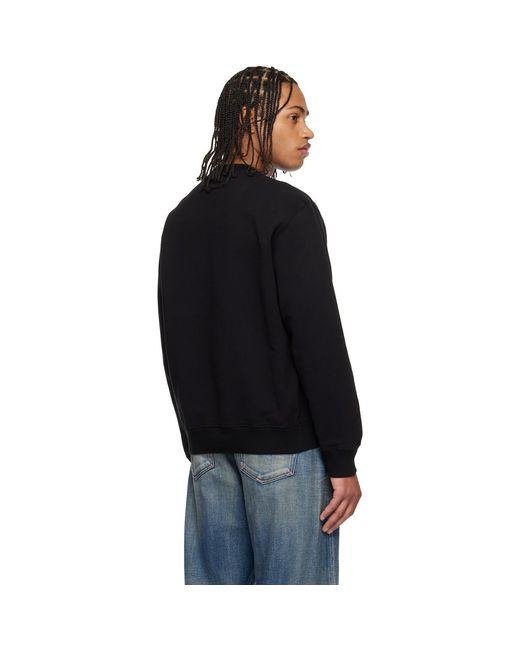 MM6 by Maison Margiela Black Printed-Logo Sweatshirt for men