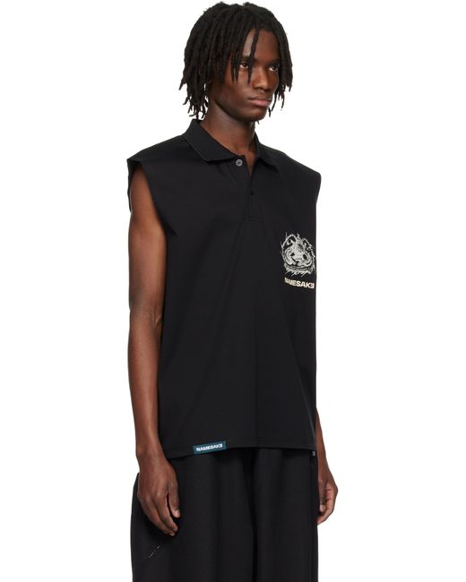 メンズ NAMESAKE ブラック Richard Muscle ポロシャツ Black