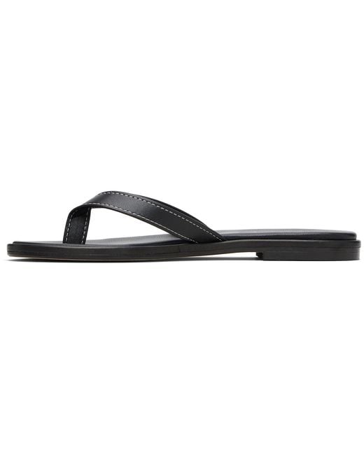 Aeyde Black Melody Leather Thong Sandals