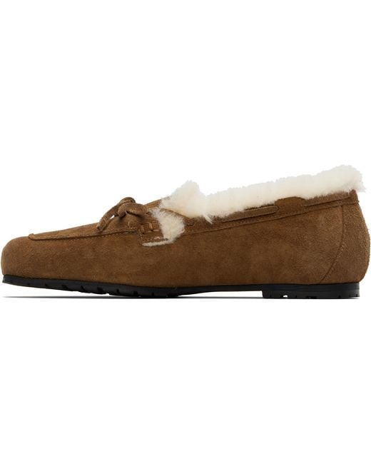 Aeyde Black Jasper Shearling Loafers