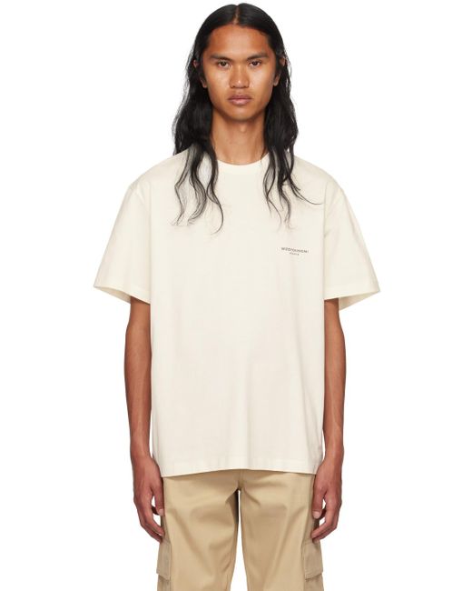Wooyoungmi Natural Off-white Square Label T-shirt for men