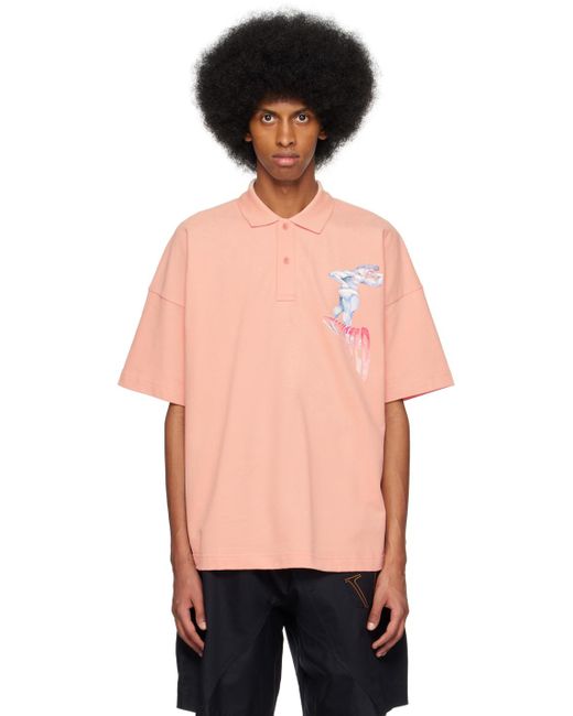 J.W. Anderson Black Pink Print Polo for men