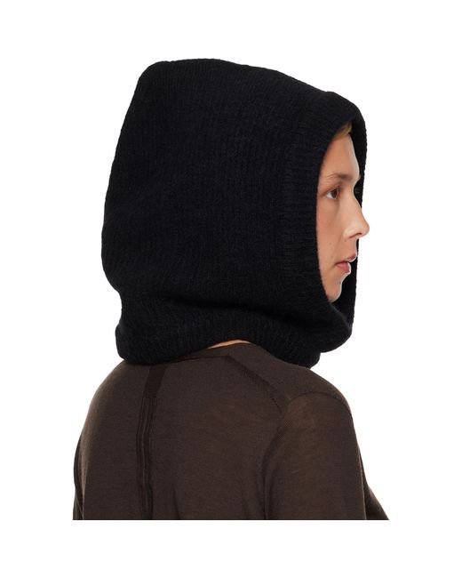 Rick Owens Black Tower Alpaca Knit Hood