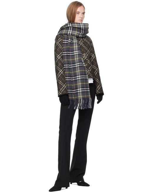 Burberry Black Check British Wool Scarf