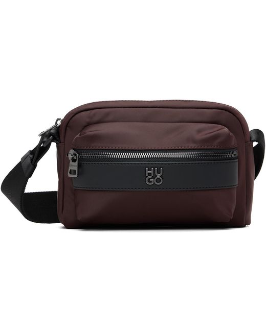 HUGO Black Twill Crossbody Bag for men