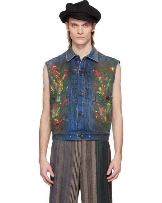 メンズ Vivienne Westwood ブルー Marlene デニムベスト Blue
