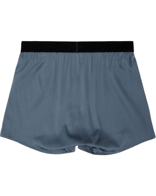 Tom Ford Blue Silk Boxers for men