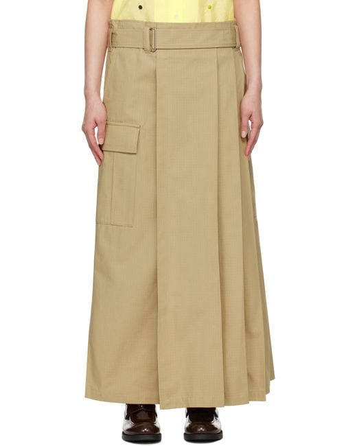 KENZO Natural Paris Cargo Cotton Ripstop Maxi Skirt