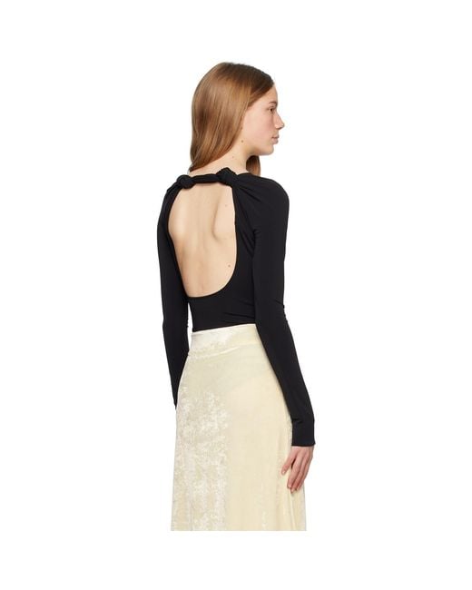 Jil Sander Black Open Back Bodysuit