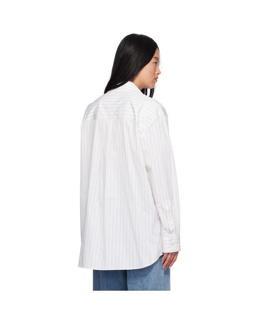 Bottega Veneta White Pinstripe Shirt