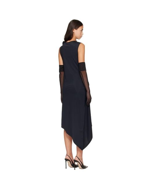 Coperni Black Relaxed Flower Midi Dress
