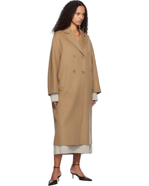 Max Mara Black Taupe Capi Wool Coat