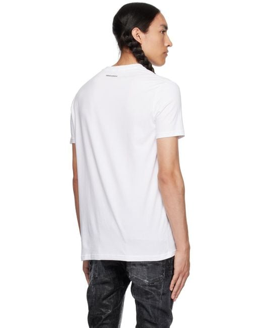 DSquared² Black Two-pack White Basic T-shirts for men