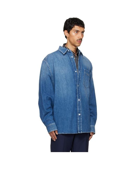 Marni Blue Faded Denim Shirt for men