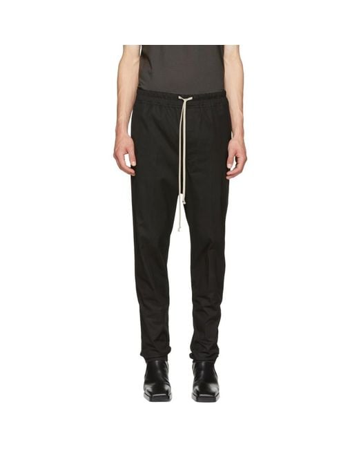 Rick Owens Black Drawstring Astaires Trousers for Men | Lyst