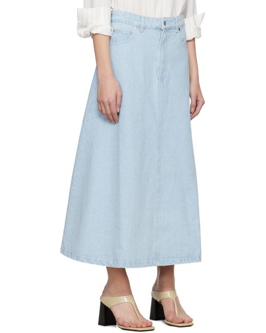 Nanushka Blue Cintia Denim Midi Skirt