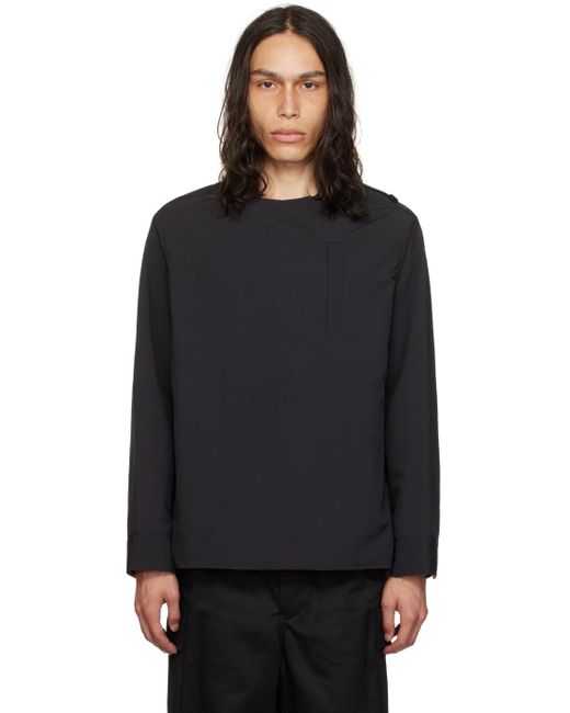 Sacai Black Matte Reversible Sweatshirt for men