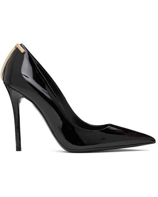 Tom Ford Leather Black Iconic 't' Pump Heels | Lyst UK